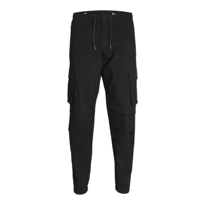 Image of Jack &amp; Jones Jpstkane Jjnoah Cuffed Cargo trousers, Men&#039;s, Size: Medium, Black