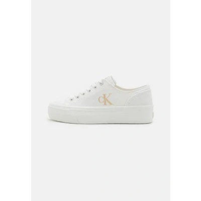 Image of Calvin Klein Jeans Flatform Trainers, Women&#039;s, Size: 7, Triple bright white shoes