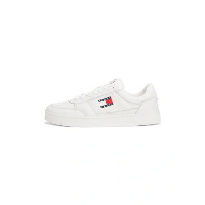 Image of Tommy Jeans THE Greenwich NEW Trainers, Men&#039;s, Size: 10.5, Ecru Leather and textile