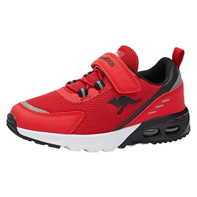 Image of Kangaroos Kxarg Unisex Trainers for kids, Size: 6, Red/black Imitation leather/ textile