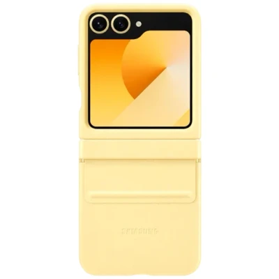 Image of Samsung Pu Leather Back Cover Yellow Galaxy Z Flip 6