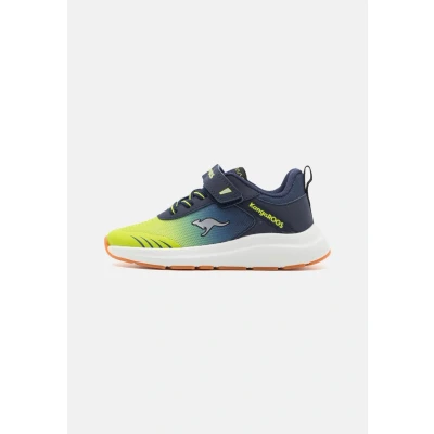 Image of Kangaroos Kbrida Unisex Trainers for kids, Size: 5, Dark navy/lime shoes