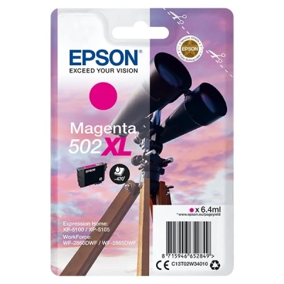 Image of WorkForce WF 2880DWF Epson 502XL high capacity magenta ink cartridge (original)