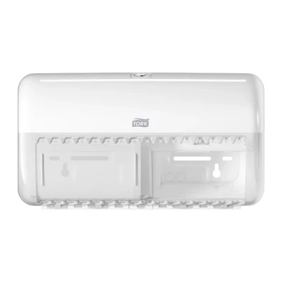 Image of Tork Toilet Paper Roll Wall Mounted Dispenser White T4, Compact, Elevation Range, 557000