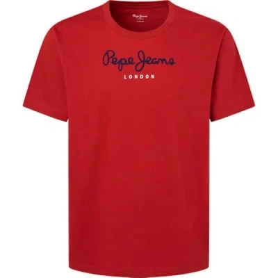 Image of Pepe Jeans EGGO Print Tshirt, Men&#039;s, Size: XL, Ruby red