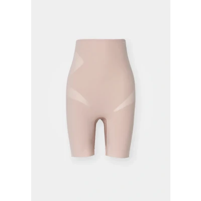 Image of Calvin Klein Underwear Shapewear Sculpted FIRM Micro Thigh Short STAY PUT Shapewear, Women&#039;s, Size: Small, Cedar