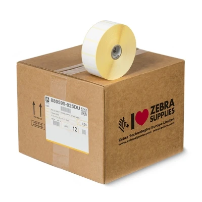 Image of Zebra 880595 025DU Label roll, 38x25mm Thermal Paper, uncoated Z Perform 1000D 12rls/Box