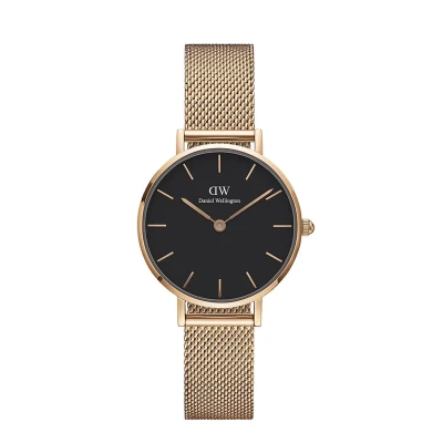 Image of Daniel Wellington Petite Melrose 28M Watch, Women&#039;s, Size: 32, Black