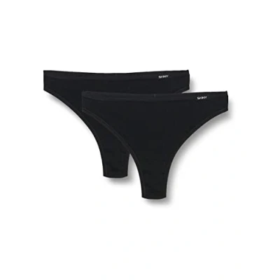 Image of Skiny Damen String 2ER PACK Thong, Women&#039;s, Size: 12, Black