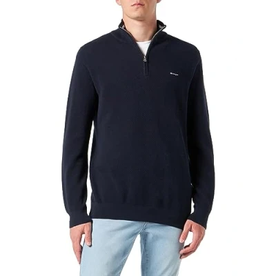 Image of GANT Halfzip Jumper, Men&#039;s, Size: Small, Evening blue