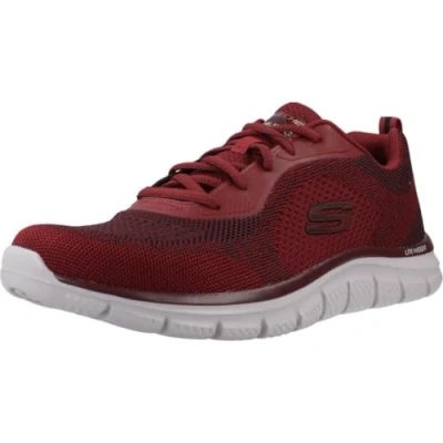 Image of Skechers Track Trainers, Men&#039;s, Size: 13, Black knit/red pu shoes