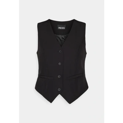 Image of Pieces Pcbossy VEST Waistcoat, Women&#039;s, Size: XS, Black