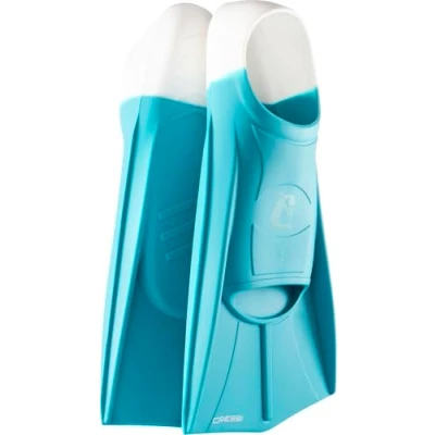 Image of CRESSI Vera Fins Aquamarine/White XL Unisex 100% Silicone Short Closed Shoe Design, for Swimming, Open Water Training, Swimming Pool, Snorkelling, Diving, Aquamarine/White, (EU 45/47)