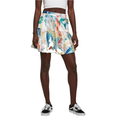 Image of Urban Classics AOP Mini skirt, Women&#039;s, Size: Large, Softyellowvacation