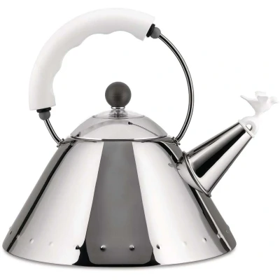 Image of Alessi Whistling Kettle 9093 W White 2 Liters by Micheal Graves