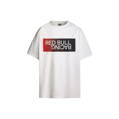 Image of Red Bull Racing x Pepe Jeans Ombre LOGO Print Tshirt, Men&#039;s, Size: Large, White