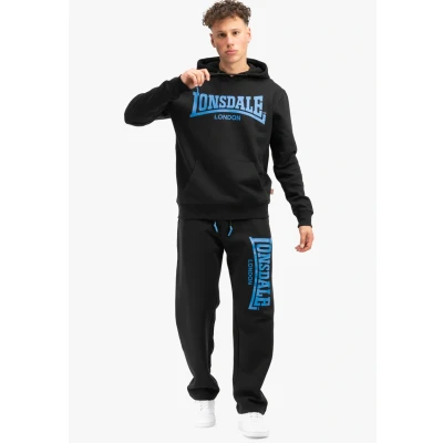 Image of Lonsdale Normale Passform Chatsworth Hoodie, Men&#039;s, Size: Small, Black blue