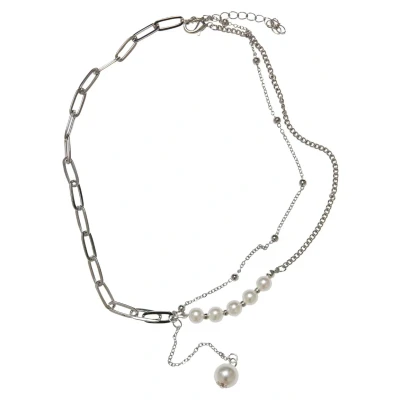Image of Urban Classics Jupiter Pearl Necklace silvercoloured, Size: One Size, Silver coloured