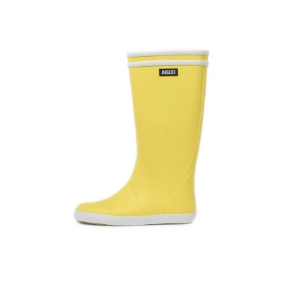 Image of Aigle Men&#039;s Goeland 2 Rain Boot, Yellow White, 10.5 UK