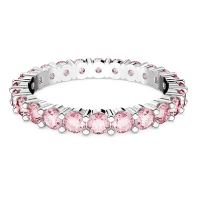 Image of Swarovski Matrix Ring, Women&#039;s, Size: O, Pink