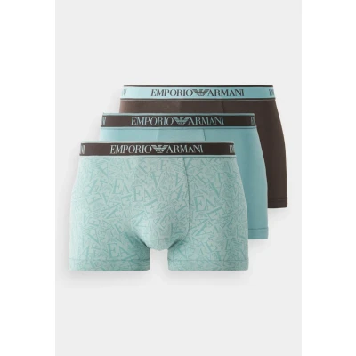 Image of Emporio Armani Trunk 3 PACK Pants choco/surfmine/mine, Men&#039;s, Size: Small, Choco/surf/mine/mine