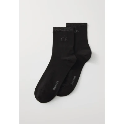 Image of Calvin Klein Underwear Women Short LOGO 2 PACK Socks, Women&#039;s, Size: 6 8, Black