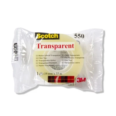 Image of Scotch Transparent Adhesive Tape, 550, 8 Rolls, 19 mm x 33 m, Multi Purpose Tape for School, Home and Office