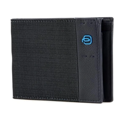 Image of PIQUADRO Men&#039;s Wallet with Coin Purse, Chevron/Blue, One Size, Contemporary