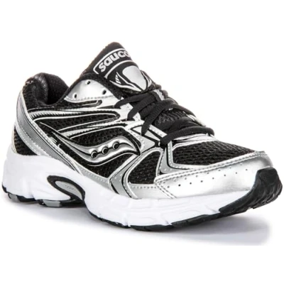 Image of Saucony RIDE Millennium Trainers, Women&#039;s, Size: 5, Black/silver Imitation leather/ textile