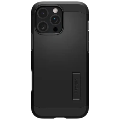 Image of Spigen Tough Armor T (AI) MagFit Case for iPhone 16 Pro Max [Camera Control Button Covered] [MagSafe Compatible] [Military Grade Drop Protection] Black