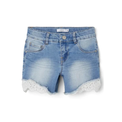 Image of Name it Salli denim shorts for kids, Size: 1.5 2y, Medium blue