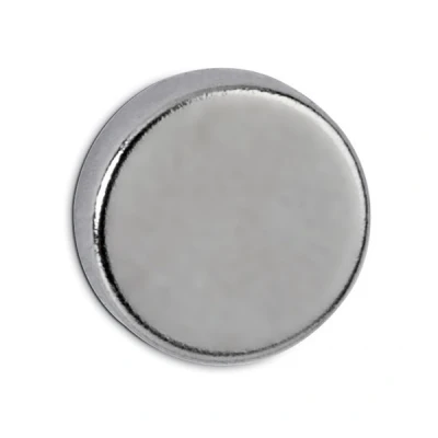 Image of MAUL Neodymium Disc Magnet Flat with High Adhesion for Versatile Use Round Elegant and Modern Design Diameter 10 x 3 mm Pack of Light Silver