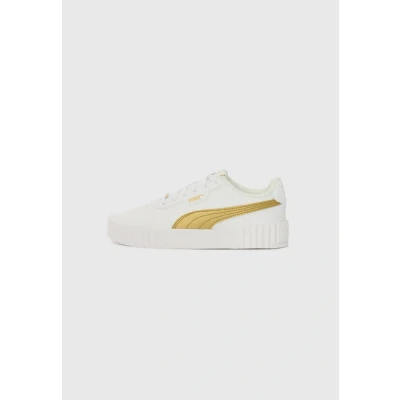 Image of Puma Women&#039;s Carina 3.0 Dayinight Sneaker, White Gold, 4.5 UK