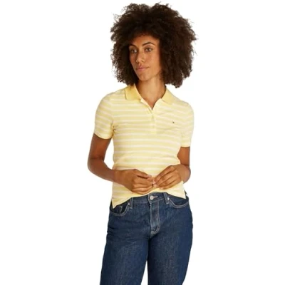 Image of Tommy Hilfiger Polo shirt citronella/ecru, Women&#039;s, Size: XL, Citronella/ecru