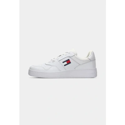 Image of Tommy Jeans Retro Basket Trainers, Men&#039;s, Size: 6.5, White shoes