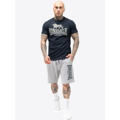 Image of Lonsdale Men&#039;s T Shirt &amp; Shorts Set Regular Fit MAIR, Dark Navy/Marl Grey, M