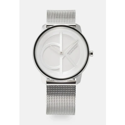 Image of Calvin Klein Analogue Quartz Watch for Men and Women Iconic Mesh 35MM Collection with Silver Stainless Steel Bracelet 25200032
