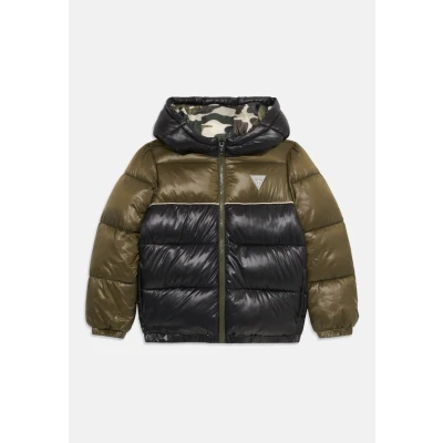 Image of Guess Junior Padded Hooded jacket ZIP Winter for kids, Size: 10y, Green/black
