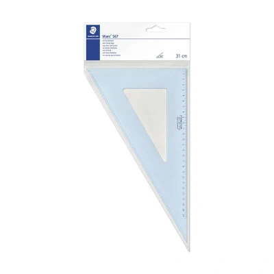 Image of STAEDTLER Mars 567 31 Plexiglass Drawing Triangle 32 cm 60/30 Blue/Transparent
