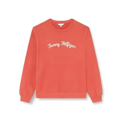 Image of Tommy Hilfiger Curve Script Sweatshirt, Women&#039;s, Size: 20, Terra red