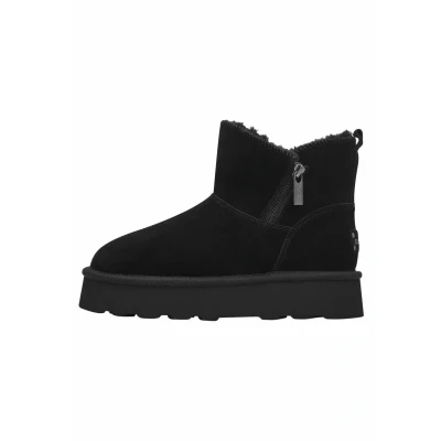 Image of s.Oliver Damen Winterstiefel ohne Absatz aus Leder Gefüttert, Schwarz (Black), 40 EU