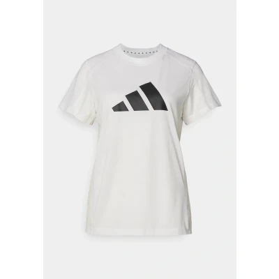 Image of adidas Performance LOGO Sports Tshirt, Women&#039;s, Size: Small, White/black