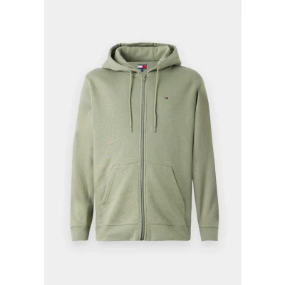 Image of Tommy Jeans FLAG ZIP THRU Hoodie, Men&#039;s, Size: 44, Utility sage