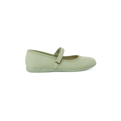 Image of Pisamonas Ankle strap ballet pumps for kids, Size: 11K, Verde helecho Textile/synthetics