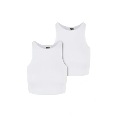 Image of Urban Classics Cropped 2PACK Top, Women&#039;s, Size: 3XL, white