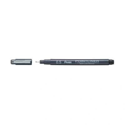 Image of Pentel Pointliner S20P 5A Fineliner Black Waterproof and Non fading 0.5 mm
