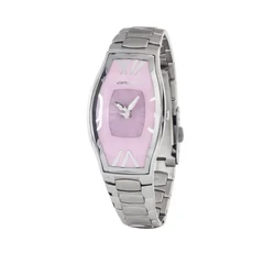 Image of Chronotech Ladies Watch CT7932L/07M &#039;Prism&#039; with Silver Stainless Steel Strap, Pink/Silver, Strap