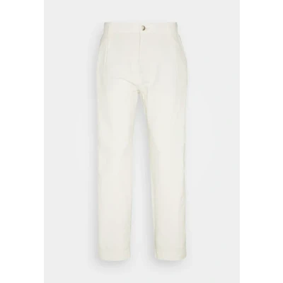 Image of Esprit Straight Pleat Trousers, Men&#039;s, Size: 34x30, Off white