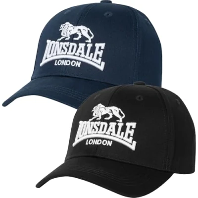Image of Lonsdale Doppelpack Wiltshire Cap, Men&#039;s, Size: One Size, Black dark navy