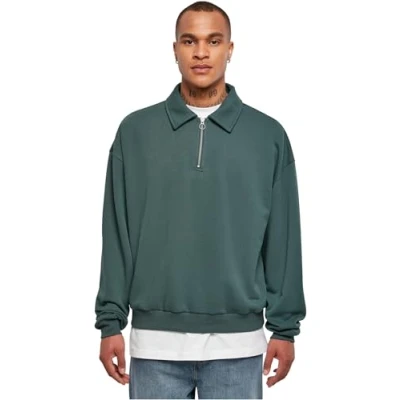 Image of Urban Classics Collar CREW Polo shirt, Men&#039;s, Size: Small, Bottlegreen